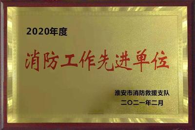 2020年度消防工作先进单位